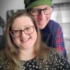 Patrick and Stacia, the happy couple, with their testimonial.